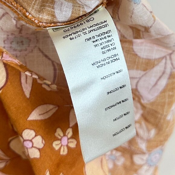 FREE PEOPLE Frankie Floral Tunic in Honey Ginger Combo Size Small - Picture 6 of 9